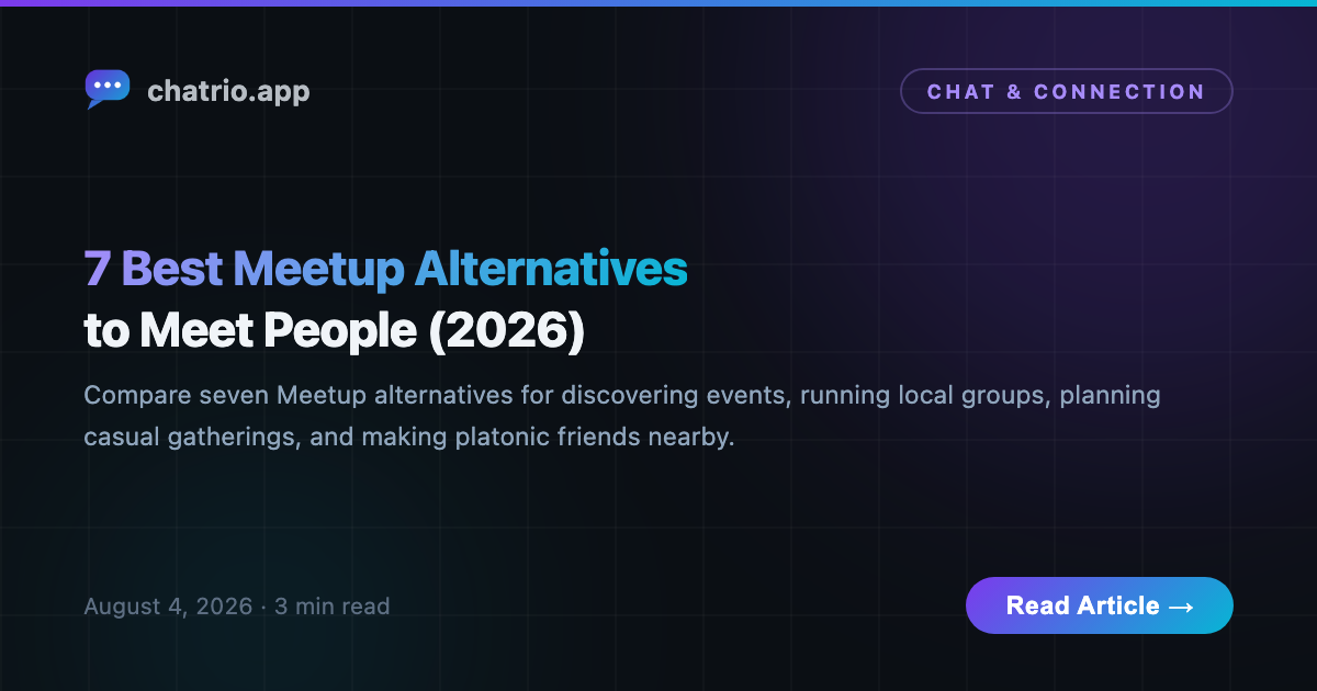 Meetup alternatives for finding events, running groups, and making friends nearby